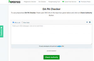 Prepostseo domain authority checker