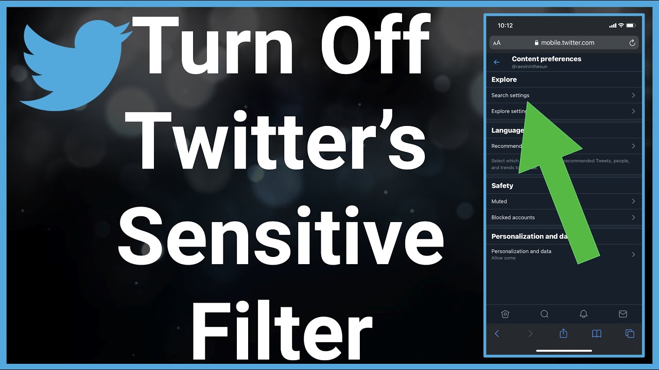 How to turn off sensitive content on twitter